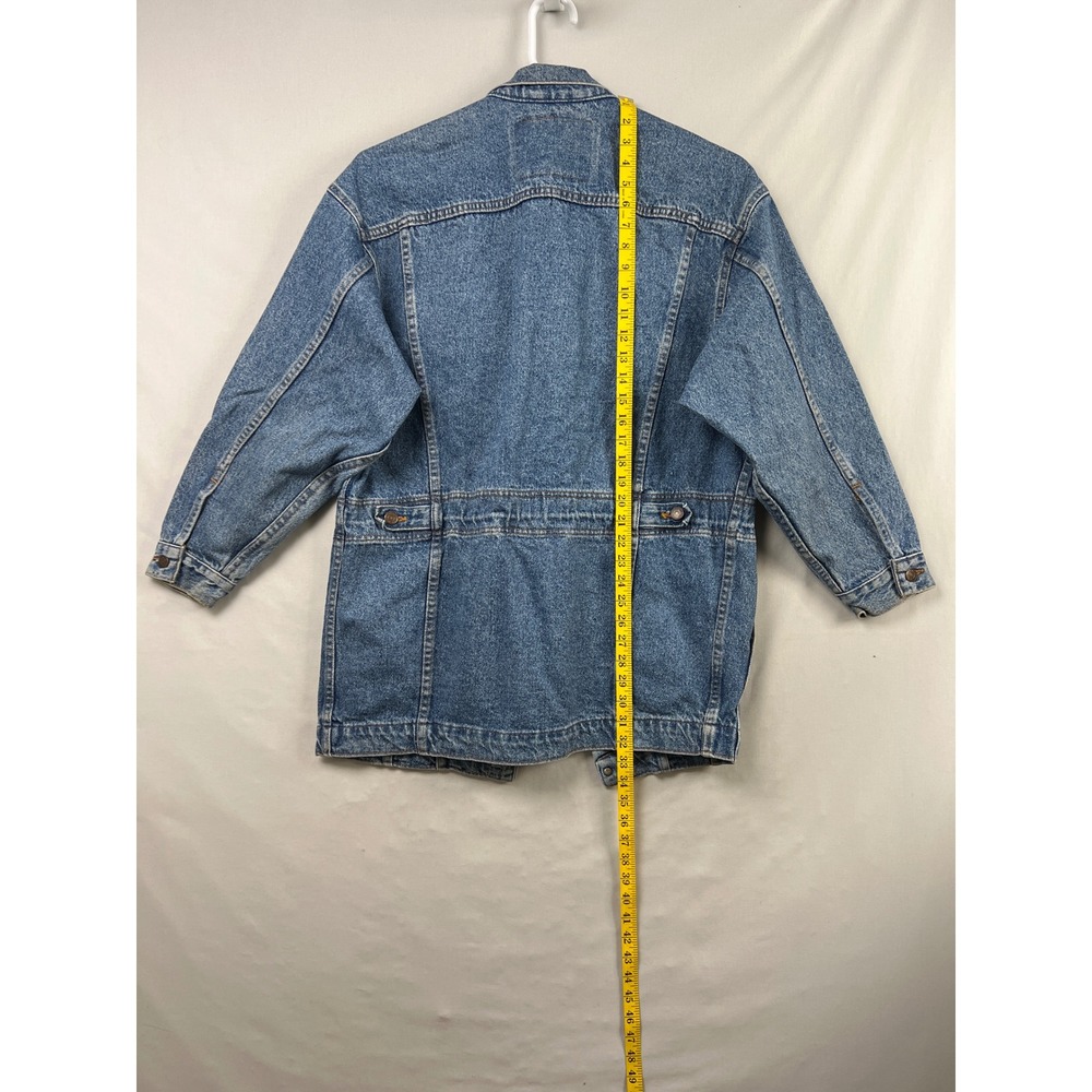 Levi's Denim Jacket Womens Small Blue Vintage 70596 Longline Drawstring Made USA - Picture 6 of 9